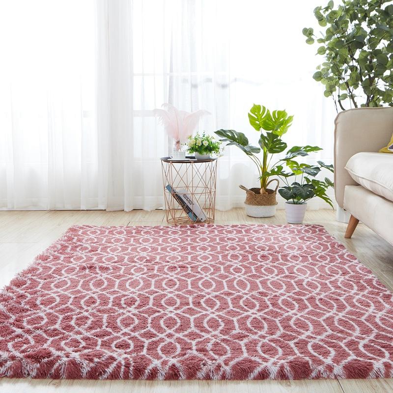 Huňatý koberec do obývacího pokoje Pohovka Barvené plyšové Koberce do ložnice Měkké pohodlí Dekor u postele Neklouzavá dětská podlaha v ložnici