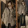Women's American High-Street Style Loose Irregular Flight Jacket for Spring and Autumn