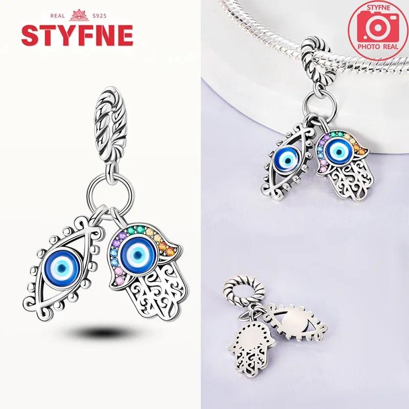 copper Hamsa Hand Evil Eye Charm Bead Charms Colorful Heart Bead Charms Do It Yourself Compatible With Authentic Bracelets Do It Yourself Fine Jewelle