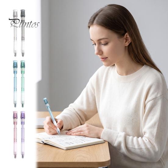Decorative Desk Accessories Turbine Spinning Gel Pen, Stress Relief Gyro Top Quick-drying Fidget Pens for Anxiety 0.5mm Black Ink Pen Office