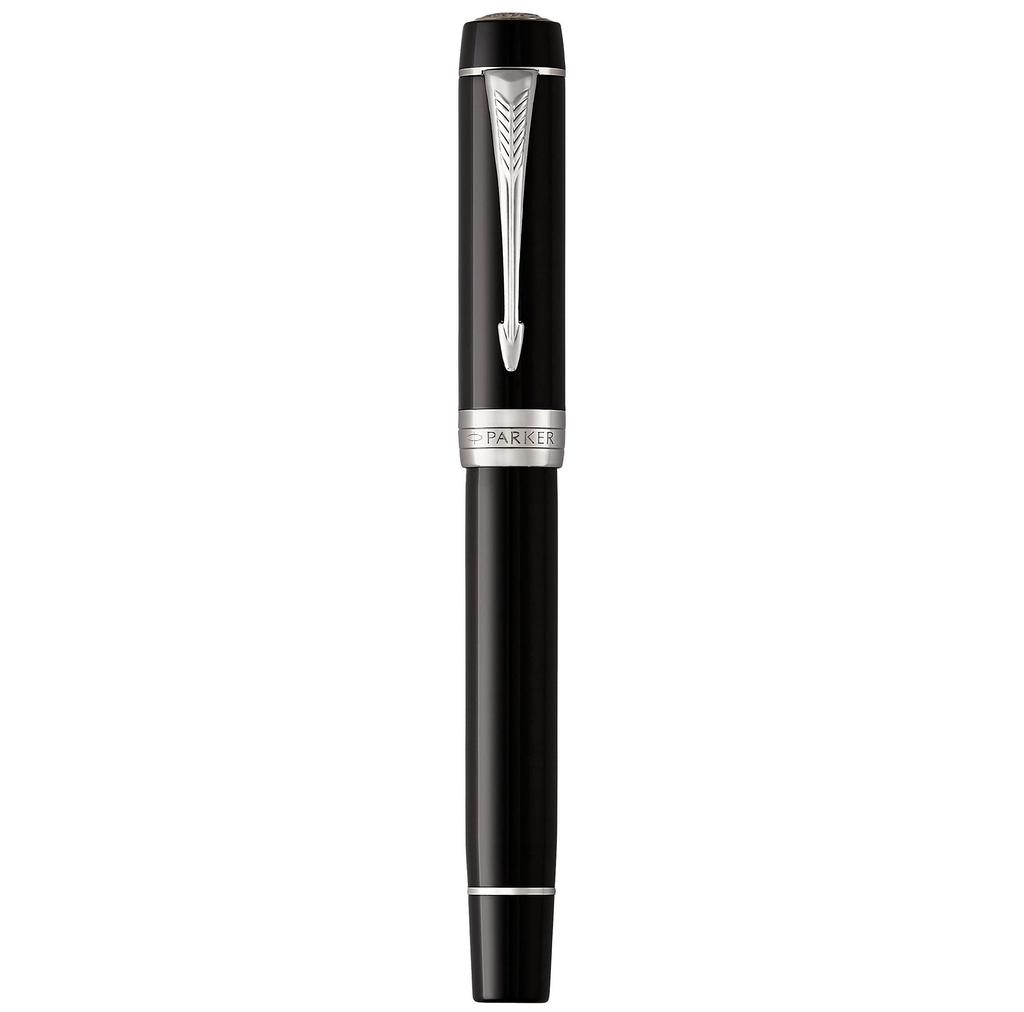 Parker Duofold Classic Black CT Fountain Medium 18K Gold Gift Officially Product Number 1931366 Pen, Nib, Nib, Boxed, Imported,