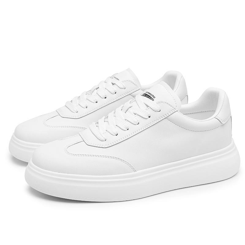 2025 new breathable spring thick-soled white shoes versatile youth board shoes casual Korean version lace-up shoes trendy shoes