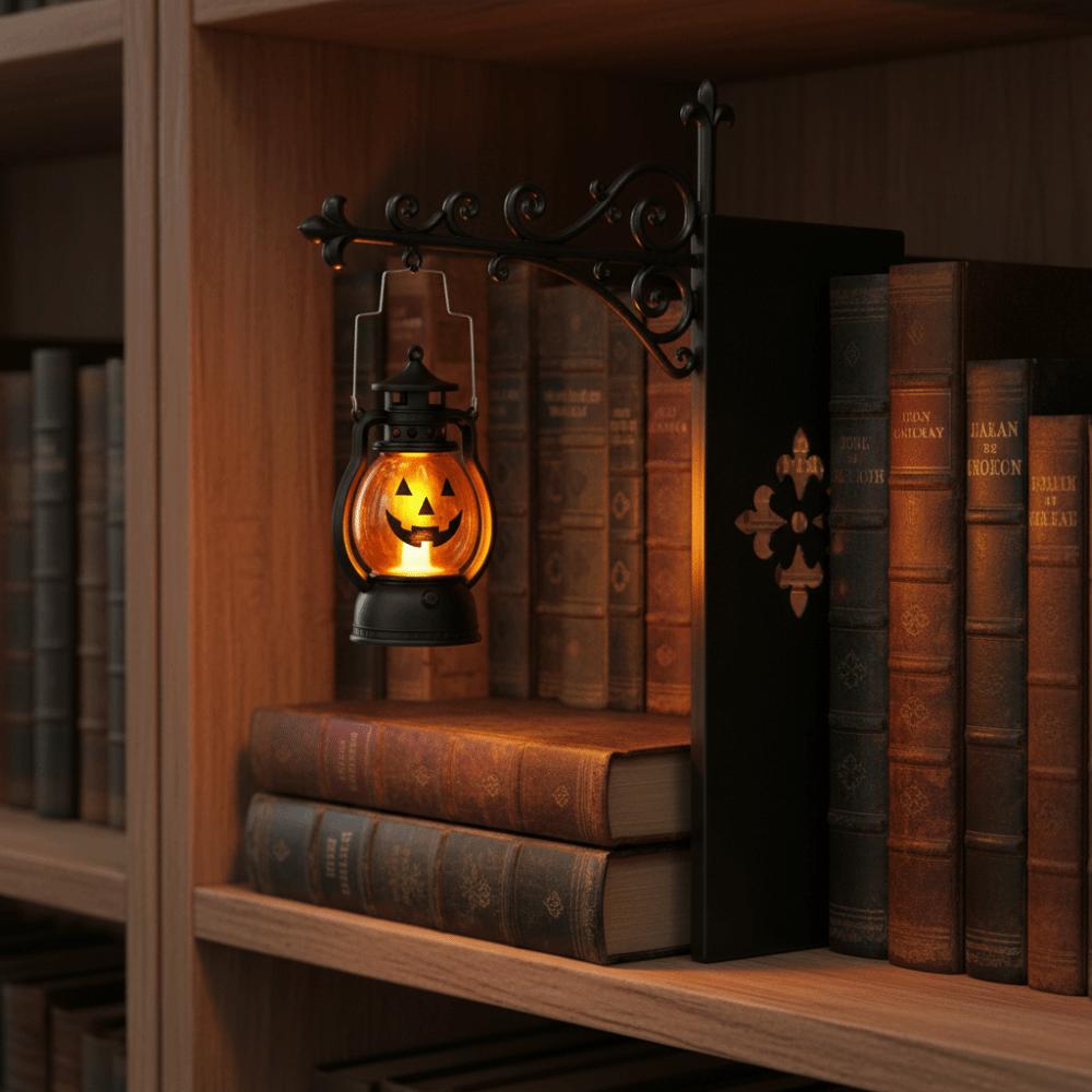 Wrought Iron Street Lamp Bookends Button Cell Battery Powered Bookmark Light Study Room