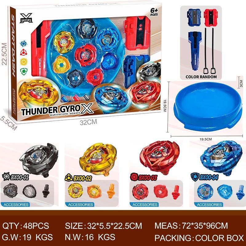 Hit Battle Toy for Kids - Hurricane CX Burst Beyblade Set, Complete with Attack Battle Plate and Launcher