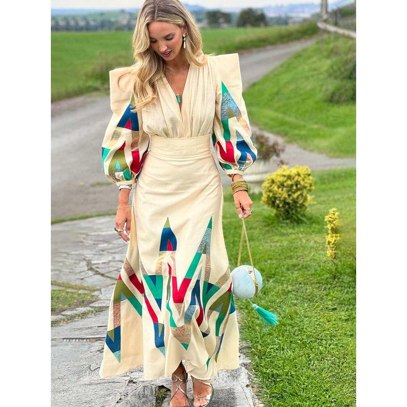 

Printed Temperament Suit Dress Print Fashion Elegant Commuting Style Dress Suit Dress Female Picture Color 2XL