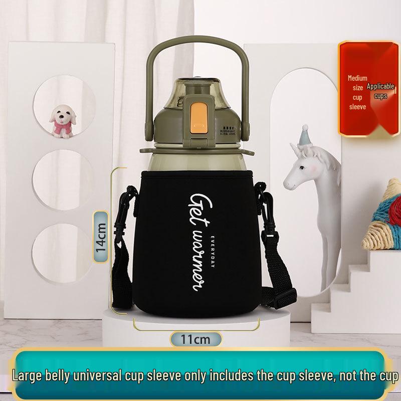 Creative Large Capacity Insulated Cup Sleeve with Wide Crossbody Strap for Kids