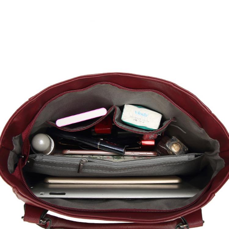 Luxury Designer Faux Leather Tote Shoulder Bags Solid Color Large Capacity Handbag for Women Top Handle Hand Bag Ladies Messenger Bag