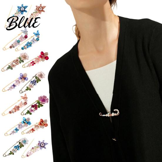 Flower Brooch Pin 3D Decor Scarf with Rhinestone Inlay Thick