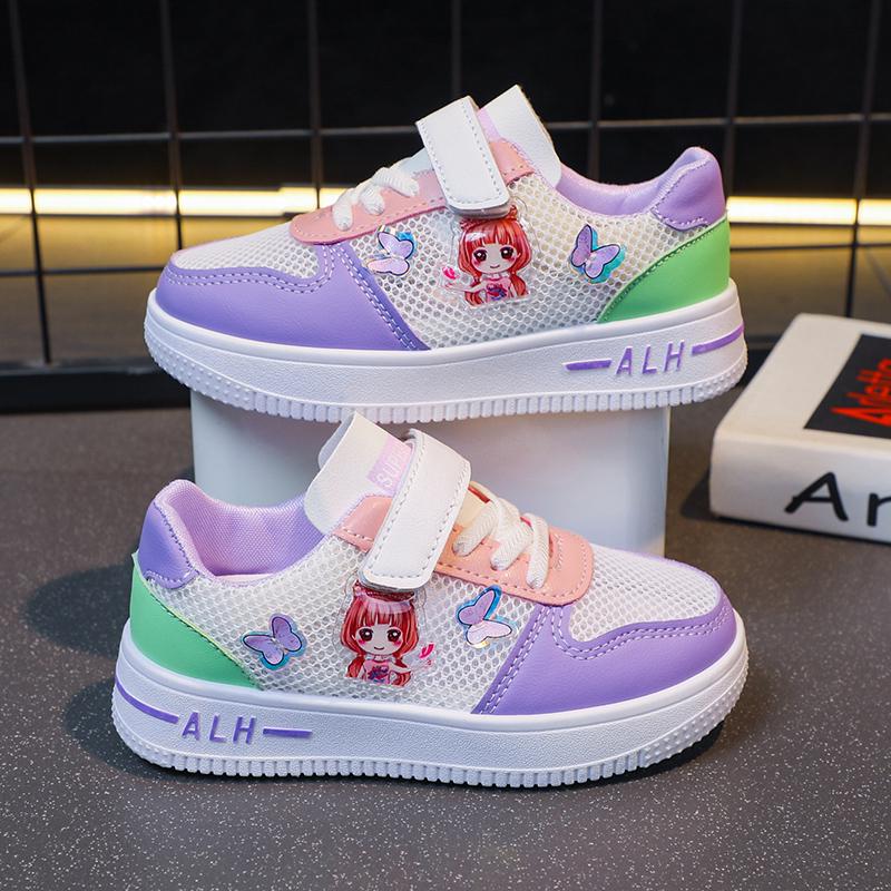 Girls' Summer 2025 Mesh Breathable Sports Shoes - Soft Sole, Lightweight Sneakers for Children