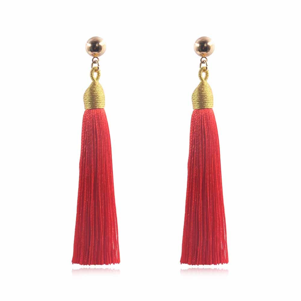 

Boho Long Tassel Bohemia Vintage Pendant Earrings Tassel Earrings Dangle Earrings Drop Earrings красный