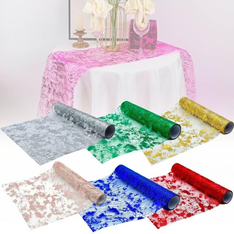 Luxurious Gold Mesh Tablecloth Roll Perfect For Weddings And Holiday Parties