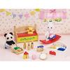 Sylvanian Families EPOCH Doll and Furniture Set White Rabbit and Panda Babies 3 Years and Up Toy Dollhouse