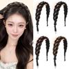 Stylish Rhinestones Braids Headband Non-Slip Fishtail Braid Hair Hoop Easy Wig Headband  Party