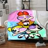 1pc Powerpuff Girls Flannel Throw Blanket Lightweight Soft Warm All Season Blanket for Sofa, Bed, Travel,L1028144