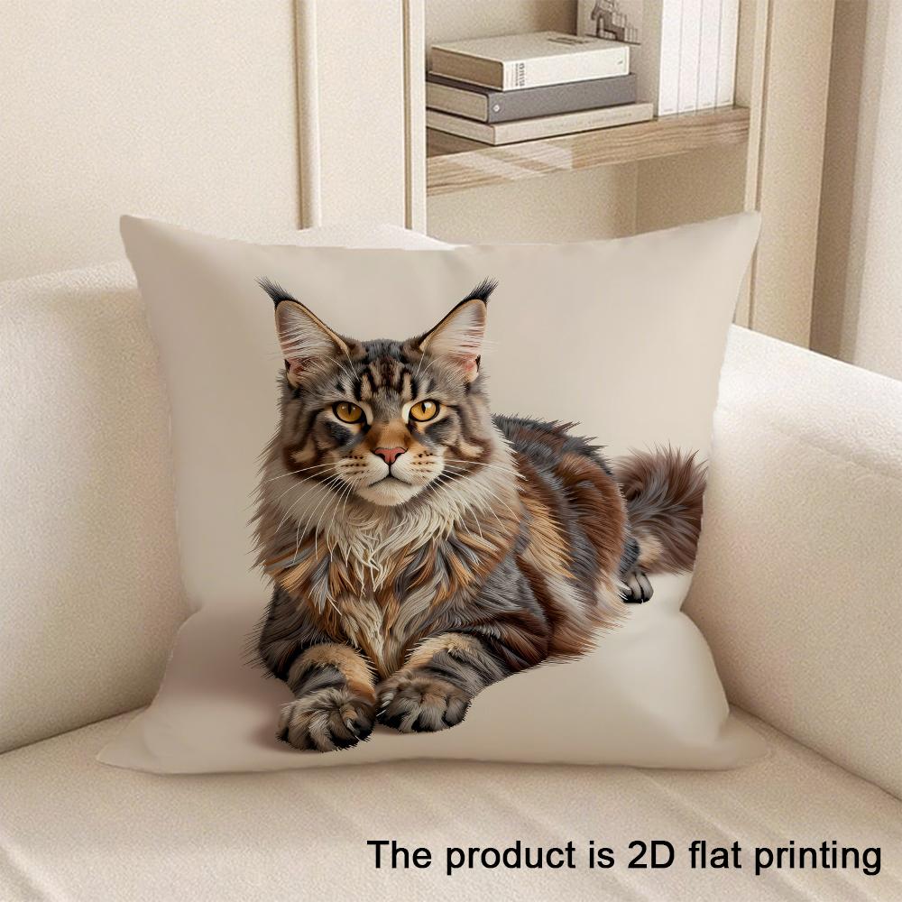 1pc Cute Pet Pattern 2D Flat Printing Pillowcases Sofa cushion cover home bedroom room decoration