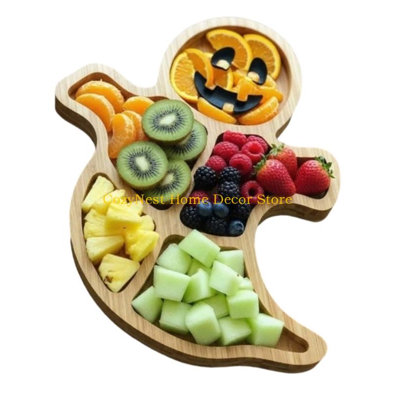 92MF Decorative Wooden Halloween Tray For Cheese Finger Party Use