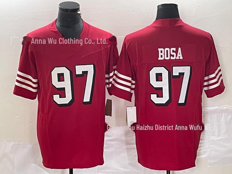 

2023 Легендарна футболка 3-го покоління 49ers - Кіттл #85, Боса #97, Семюел #19 L