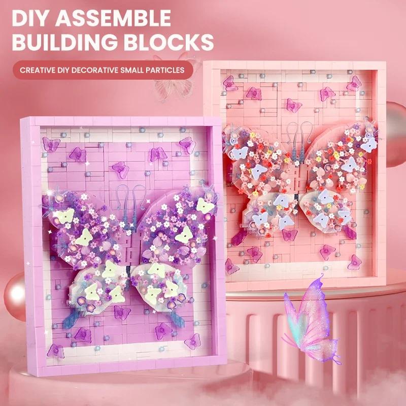 Non-Toxic Dream Butterfly Model Assembly Building Blocks Diy Fantasy Picture Frame Ornaments Home Decorations Kids Toys Gifts For Children