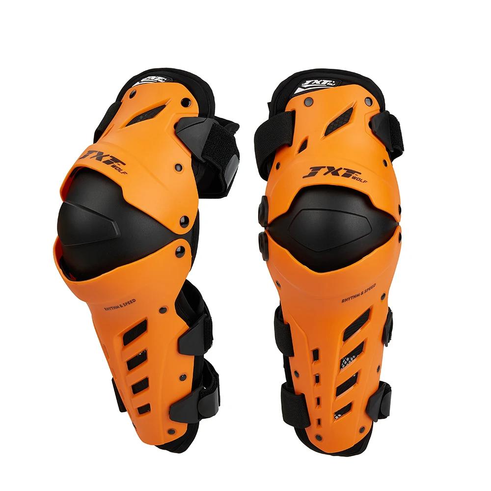 

JXT WOLF Motorcycle Knee Pads Protective Gear Motocross Equipment Moto Motorbike Keep Wram Knee Protector помаранчевий