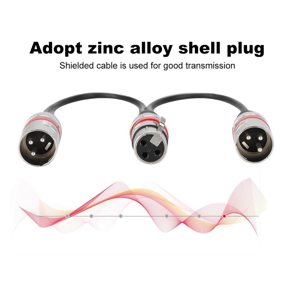 30cm Length XLR Female To Dual Male Splitter XLR Splitter Cable for Canon For Microphones