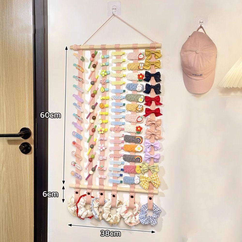Large Capacity Children Hairpin Storage Rack Wall Hanging Space Saving Hair Clip Holder Felt Solid Color Hairband Rack