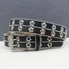Men's and Women's Belts European and American Punk Style Flowers Rivets Air-eye Wide Belt Hollow Trendy Personalized Decoration