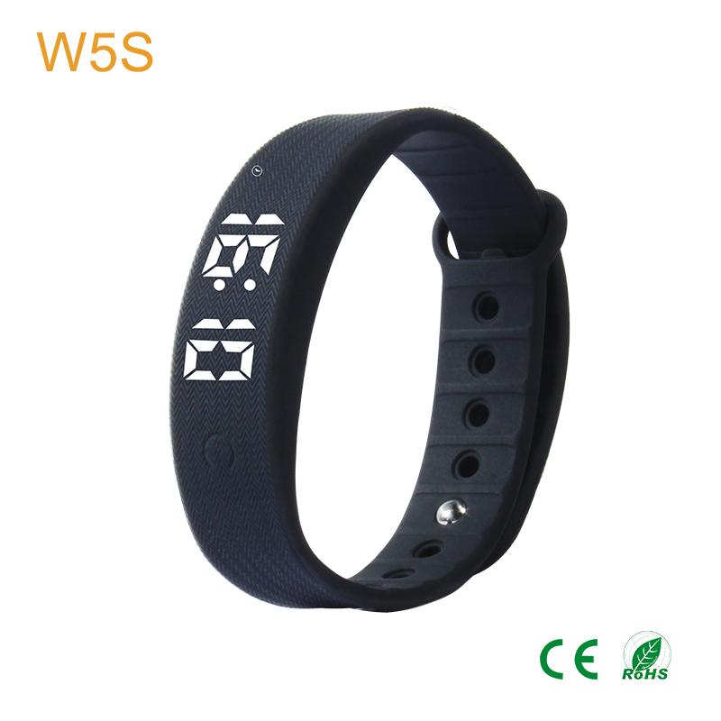 W5S Simple Environmental Temperature Watch 3d Pedometer Digital Silicone Bracelet Watch