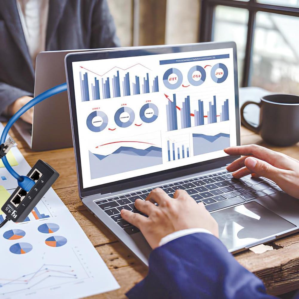 1 to 4 RJ45 Network Expansion Adapter LAN Ethernet Male to Female Networking Splitter