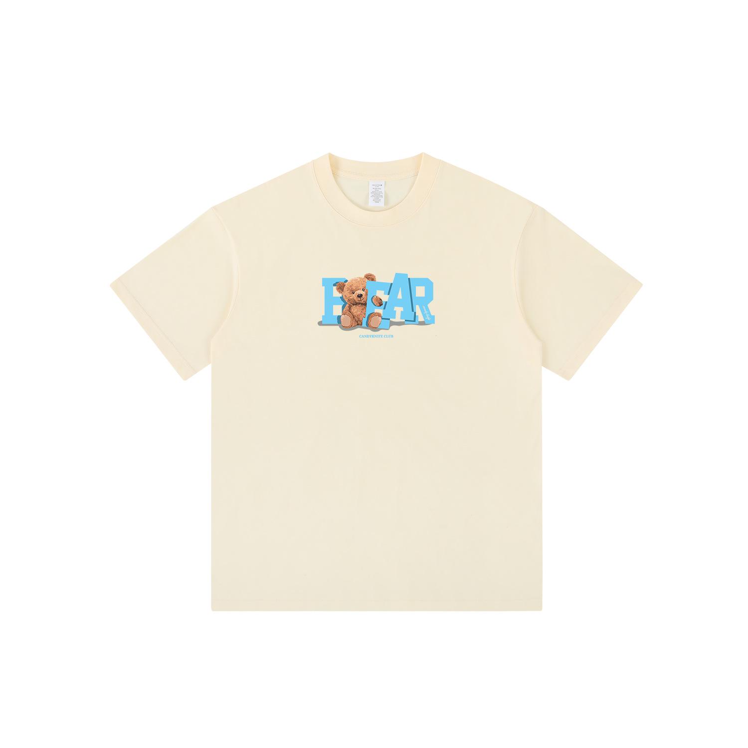 

Summer Bear Print Multicolor Unisex T-Shirt, Versatile Short Sleeve XL