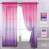 Gradient Color Tulle Door Window Curtain Drape Panel Sheer Scarf Valances 1PC