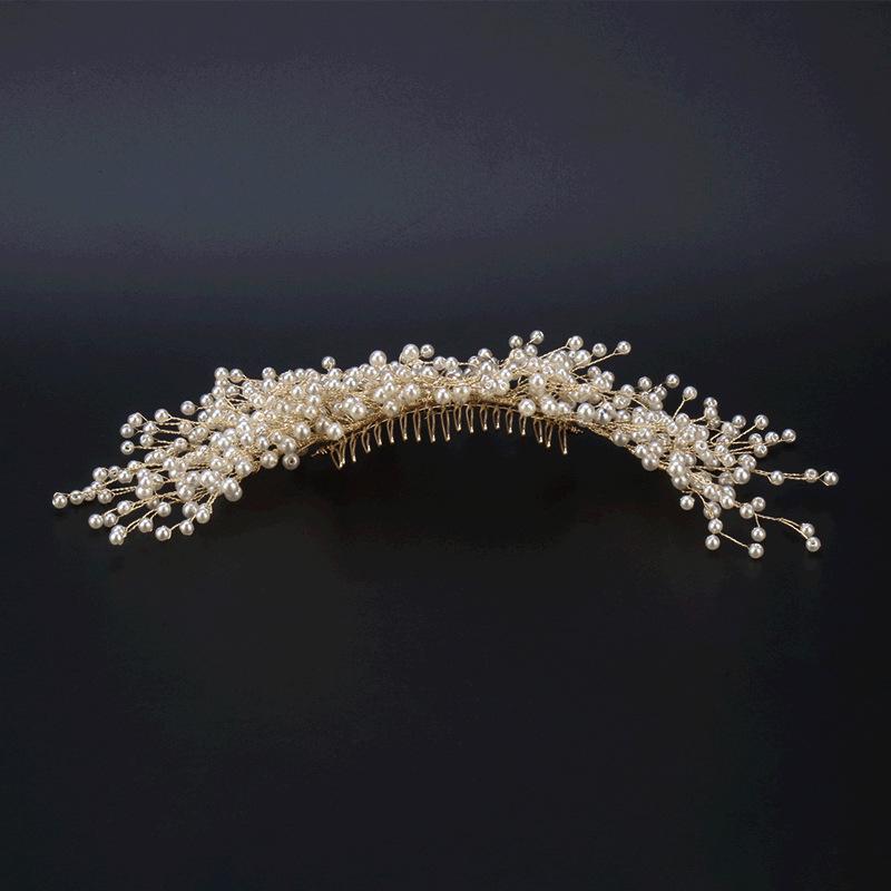 Korean-Japanese Bridal Hair Comb with Faux Pearls – Elegant Wedding & Performance Accessory