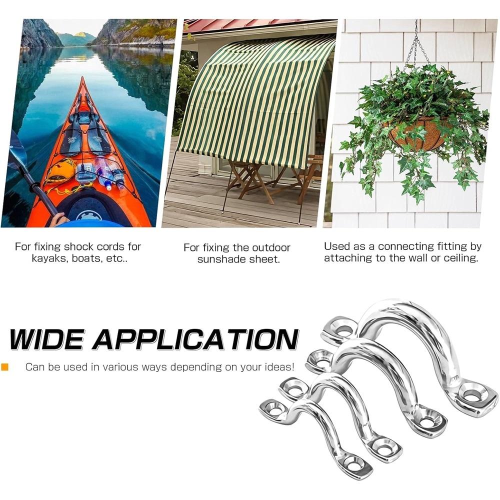 4-Piece Marine-Grade 316 Stainless Steel Deck Rings – Corrosion-Resistant Eye Straps For Boats, Kayaks, Awnings – Sizes 4-10mm – Securing & Hanging