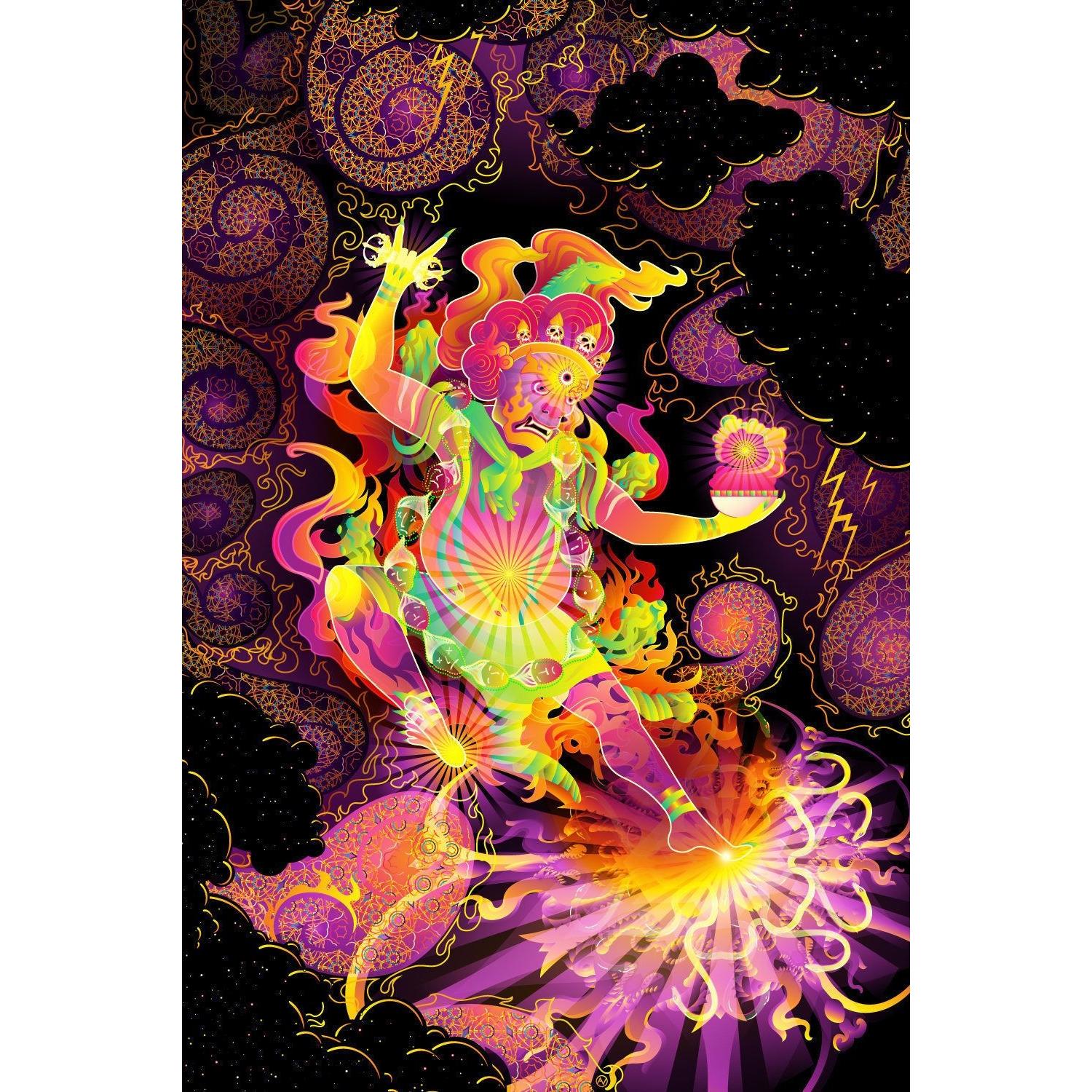Tapestry UV background black light art 75x100 чёрный