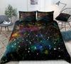 Starry Sky King Queen Duvet Cover Colorful Galaxy Bedding Set Outer Space 2/3pcs Quilt Cover Glitter Polyester Comforter Cover