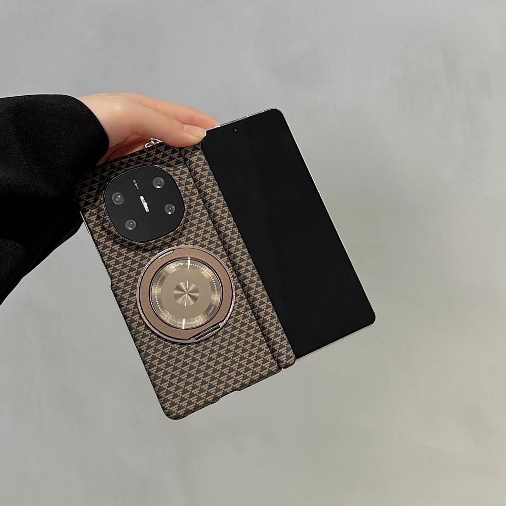 For OPPO Find N6 Case Hard Carbon Fiber Ring Stand Middle Hinge Magnetic Protective Back Cover Case For OPPO Find N6 N5 Shell
