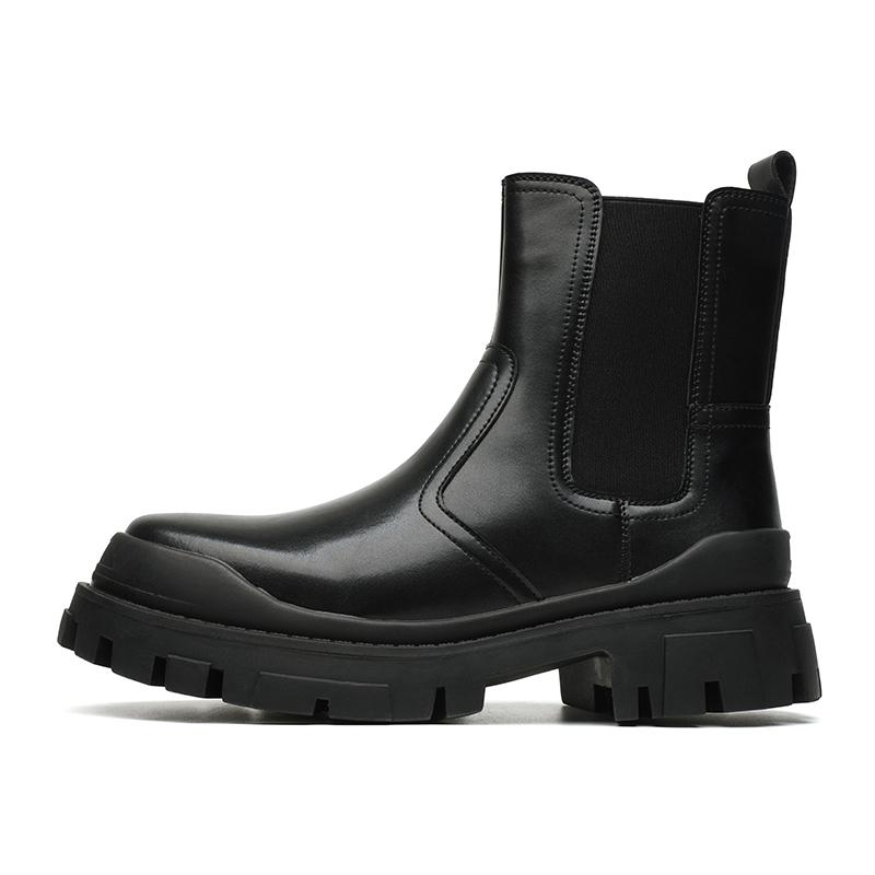 

Модные ботинки «Челси» в британском стиле, мужские повседневные кожаные байкерские ботинки, высокие слипоны, популярная модная уличная обувь на щиколотке 44