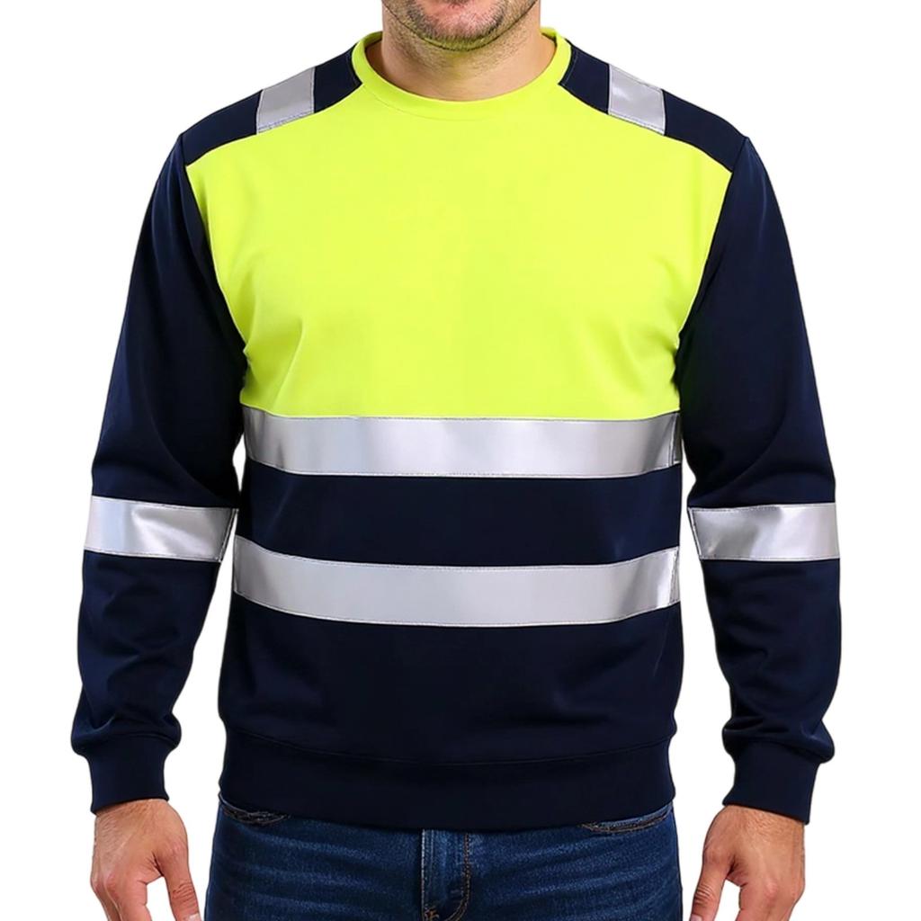 Construction Workwear Reflective Strip Long Sleeved T-Shirt Top
