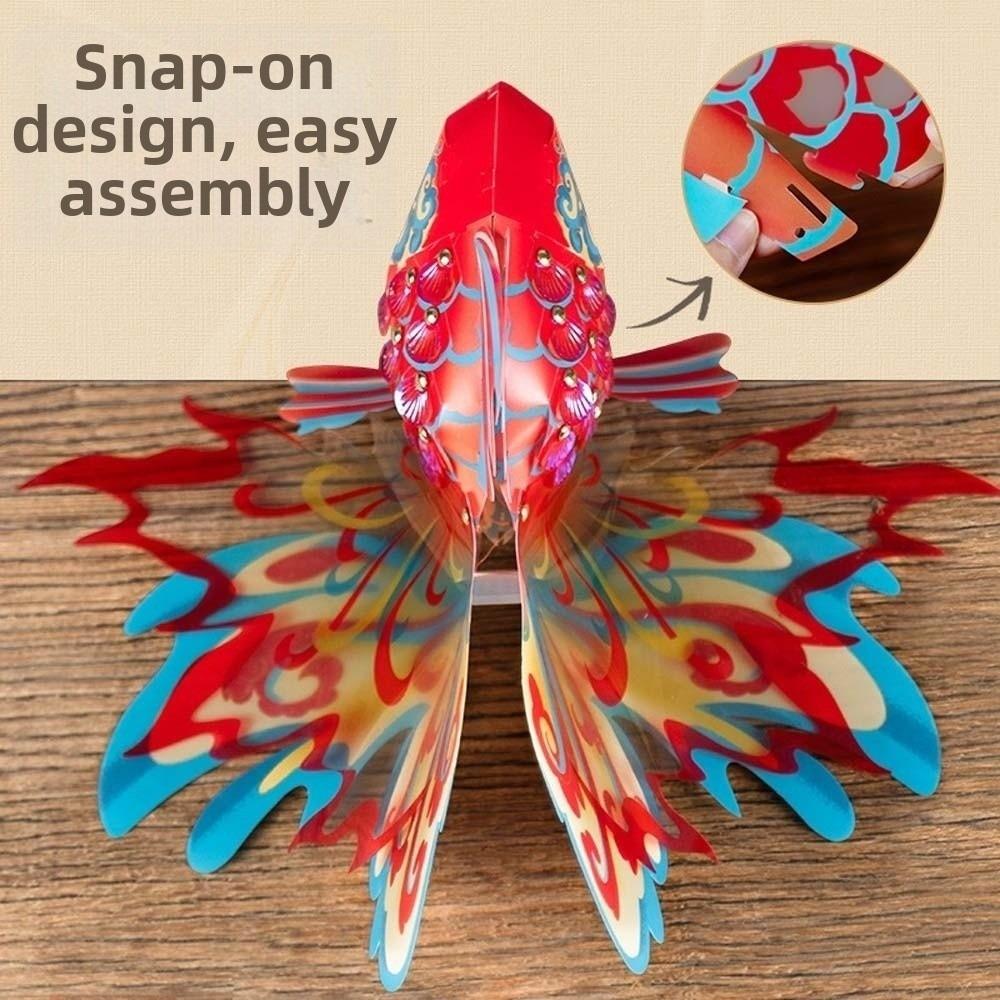 Handmade Goldfish Lantern DIY Traditional Mid Autumn Craft Paper Lamp Kit Family