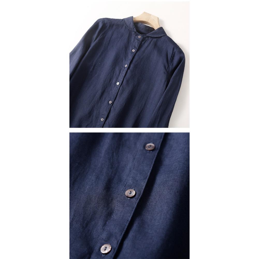 Spring Retro Loose Women's Casual Long Sleeved Shirt Dress