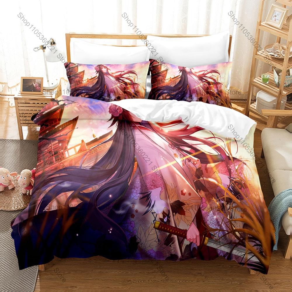 Microfiber Kara no Kyoukai Urban Supernatural Thriller Dark Town Magic Mystery Themed 3PCS Bedding 1 Duvet Cover + 2 Pillowcases