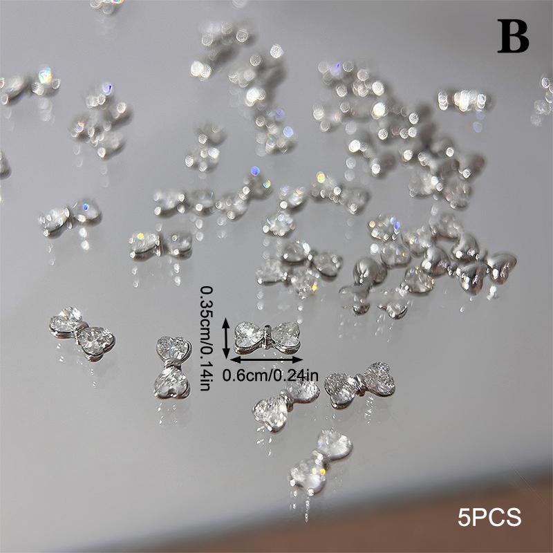 

5 шт. 3D украшения для ногтей прозрачные стразы бант кристаллы драгоценные камни подвески для ногтей украшения для ногтей B