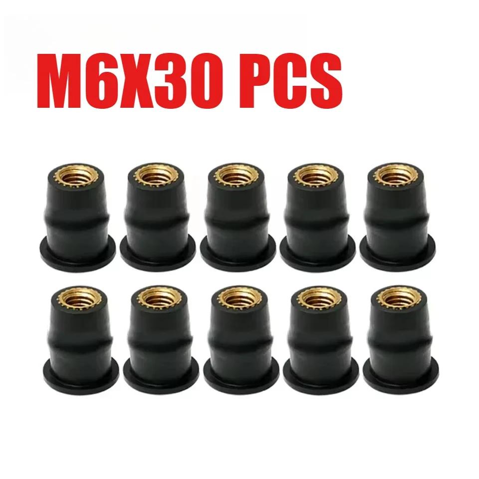 Noci per Vetro Paravento M5/M6 Moto Bulloni Carena Viti di Espansione in Gomma Fasteners 10/20/30 PZ Accessori Moto