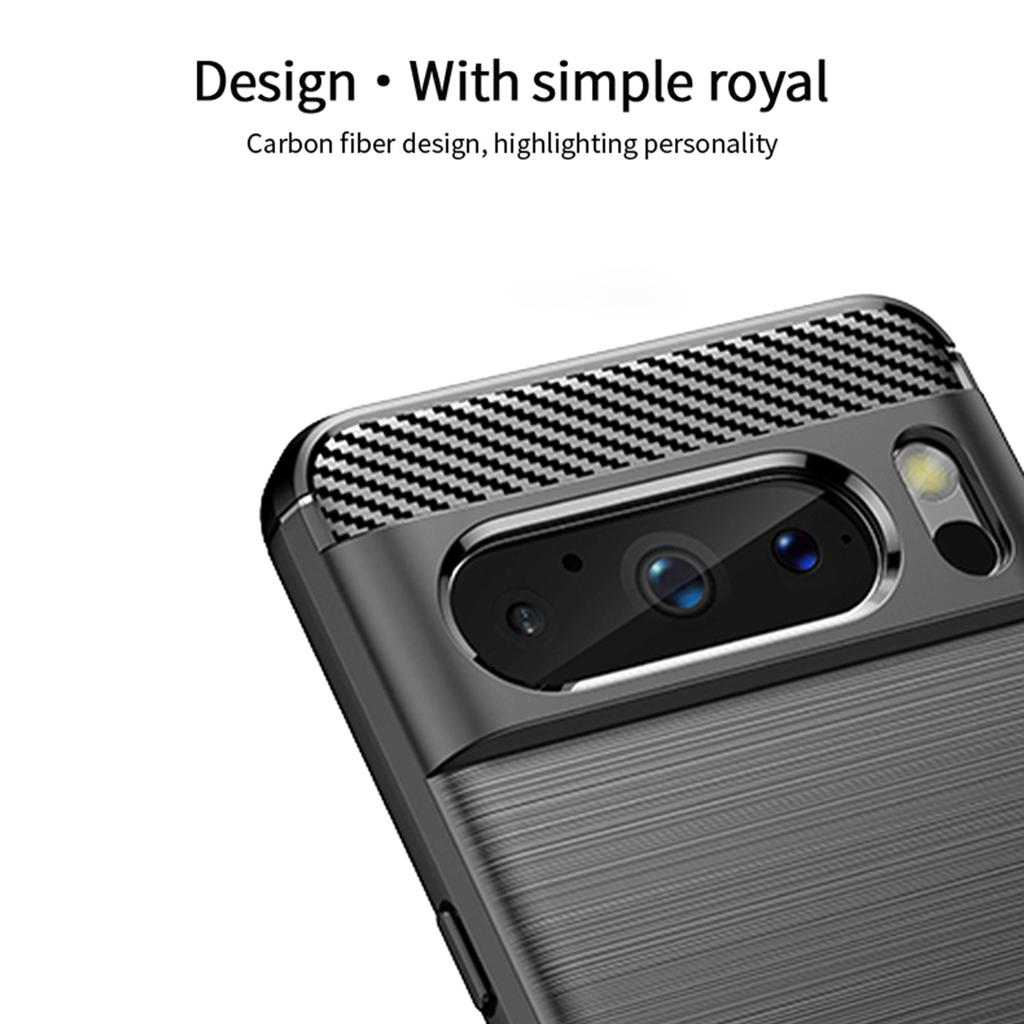 MOFI JK TPU Serie-1 Für Google Pixel 8 Pro Gebürstete TPU Hülle Kohlefaser Kratzfestes Handycover