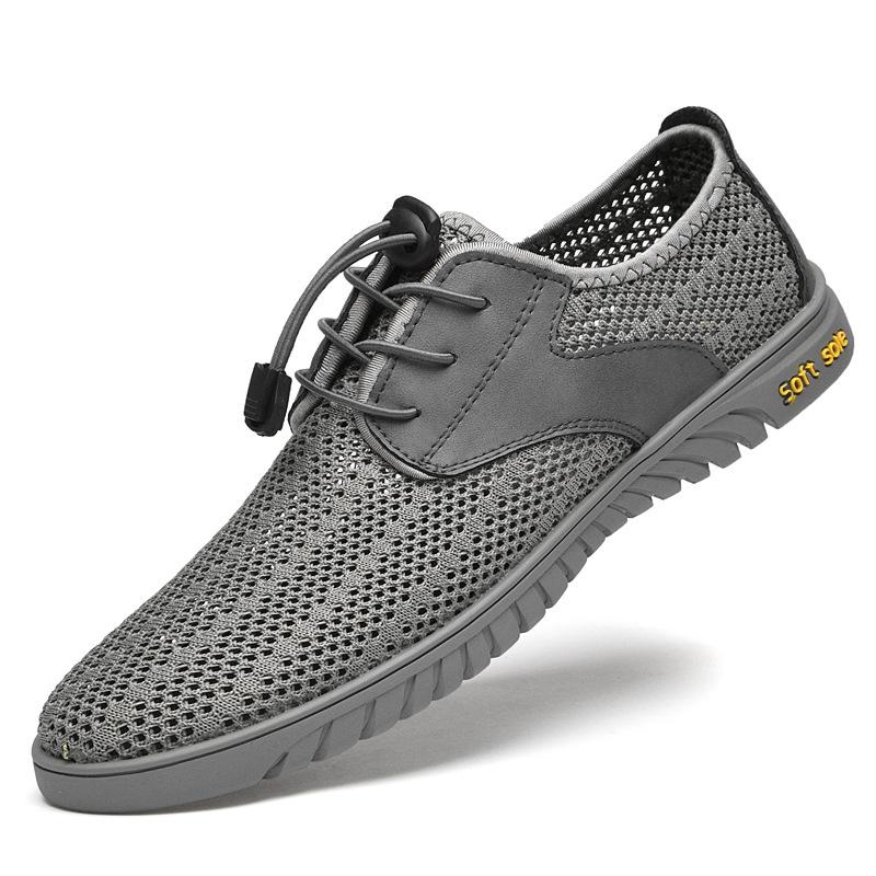 Breathable Men s Mesh Casual Sports Shoes - 2022 New Korean Style Summer Fashion 44 серый