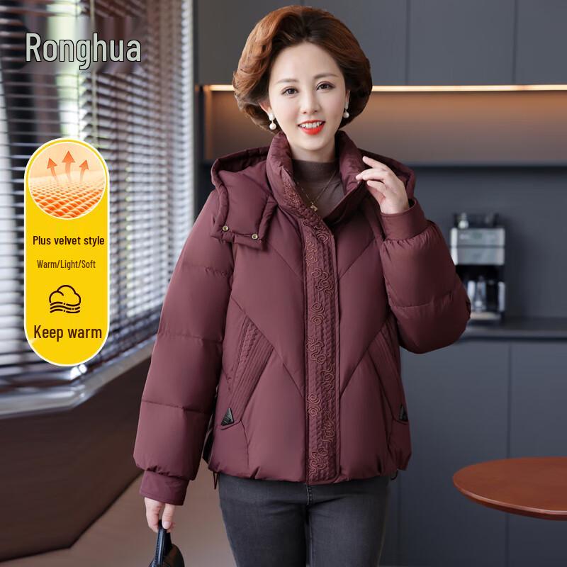 

Ronghua Women s Hooded Short Down Jacket 3XL