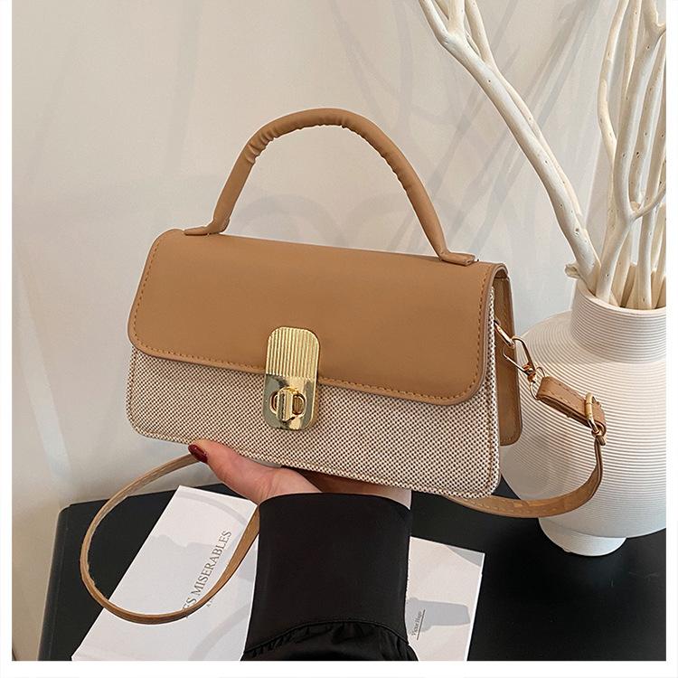 Lock design simple women's new spring fashion retro casual shoulder small square bag