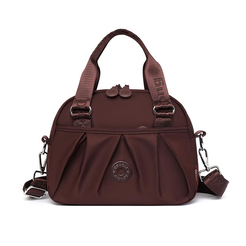 LADIES HANDBAG Schoudertas Effen Kleur Nylon Geplooide Handtas Grote Capaciteit Pendelaar Crossbody Tas
