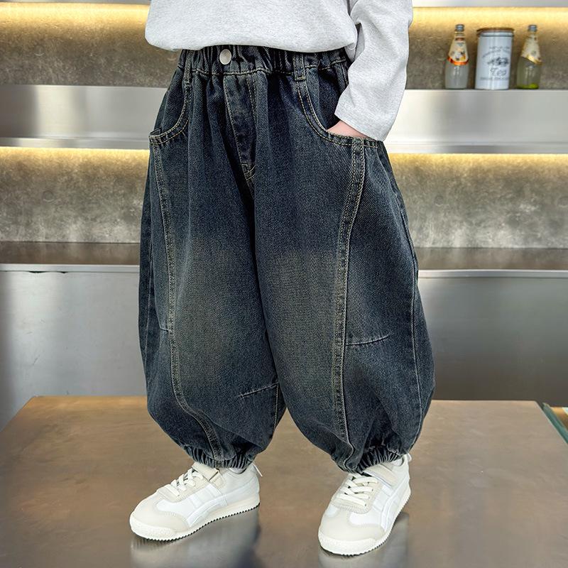 Korean Style Kids' Jeans 2025 - Stylish, Loose-Fit, Casual, Long Pants for Spring & Autumn