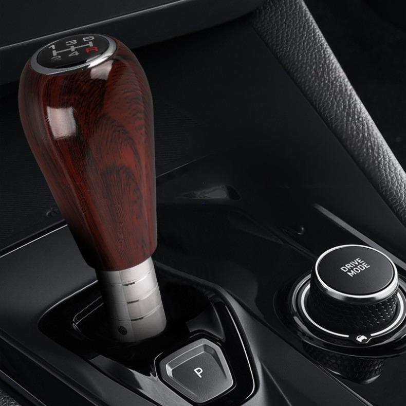 Car Gear Shifter Knobs Walnut Wood Grain Classic Gear Head Shift Shifter Lever Wood Grain Lever Stick Knob 5 Speed with Adapter