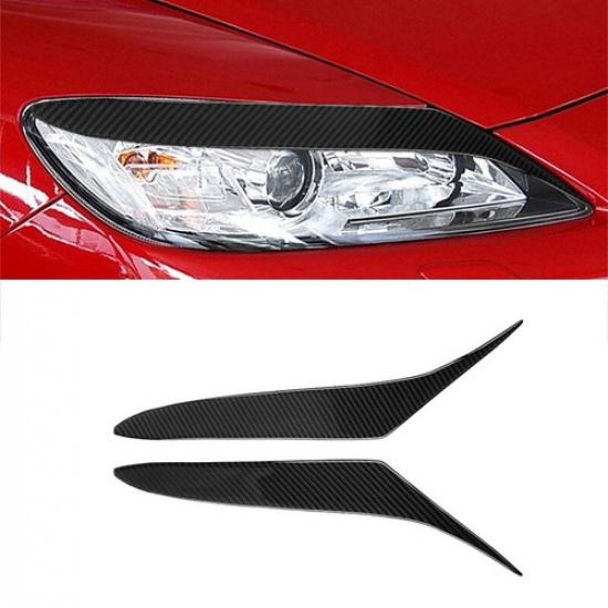Carbon Fiber Headlight Eyelid Eyebrow Cover Trim For Mazda RX-8 2004-2008